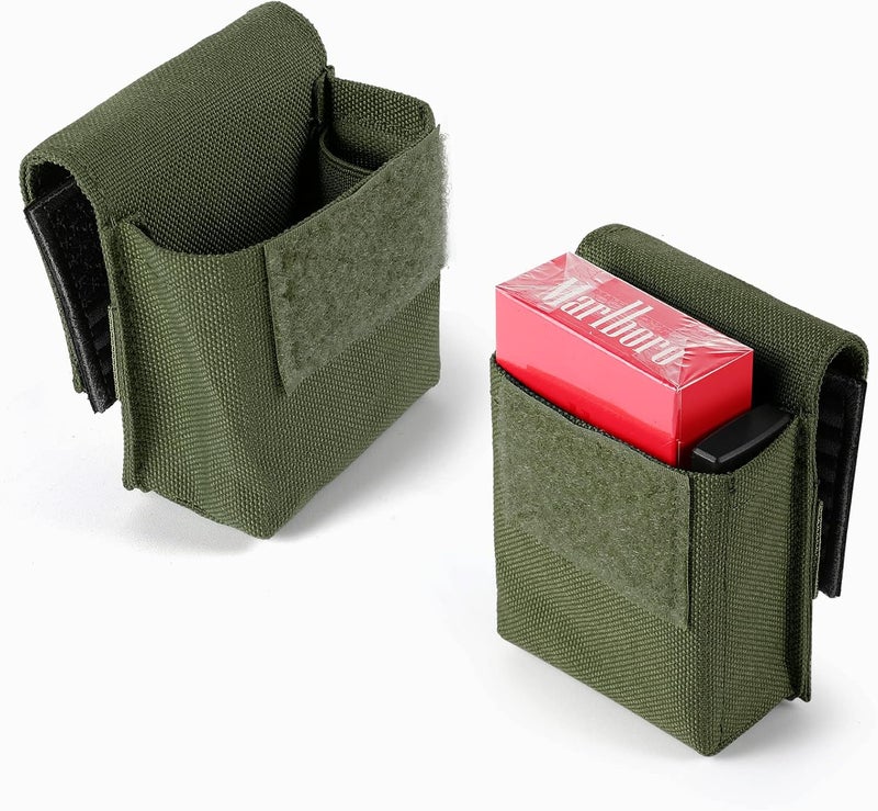 FRTKK 2 Pack Tactical Pouches, Molle EDC Compact Pouch Small Utility Pouch Accessories Battery Cigarette Case Card Holder Lighter Slot Mini Cigar Belt Waist Pack - Image 2
